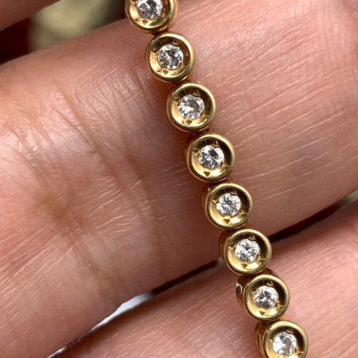 K18 テニスブレスレット　1ct 11.2g 約17.9cm