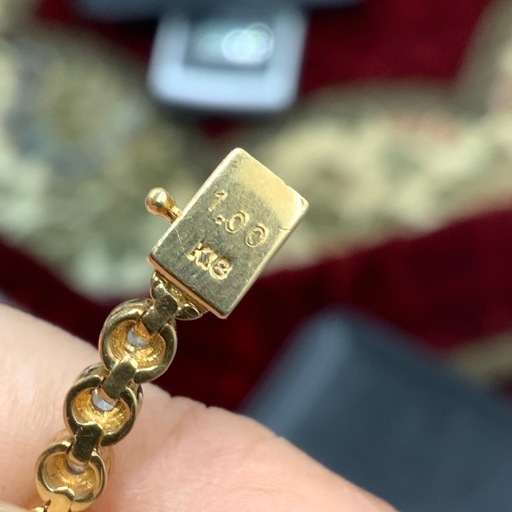 K18 テニスブレスレット　1ct 11.2g 約17.9cm