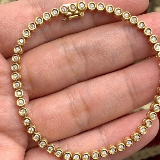 K18 テニスブレスレット　1ct 11.2g 約17.9cm