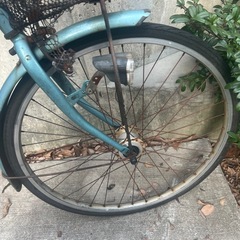 自転車　チャリ　水色の画像