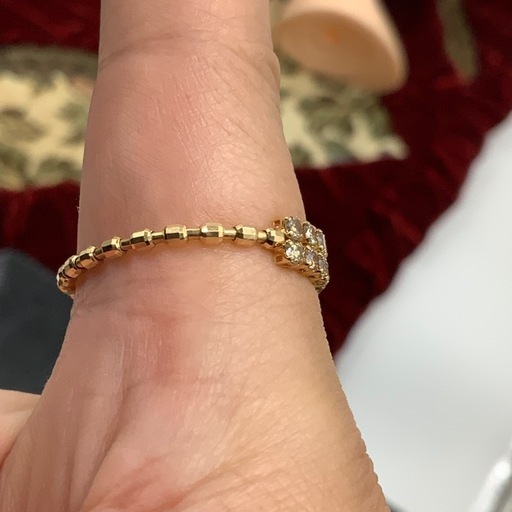 K18 ダイヤモンド　伸縮リング　1.2g 0.55ct