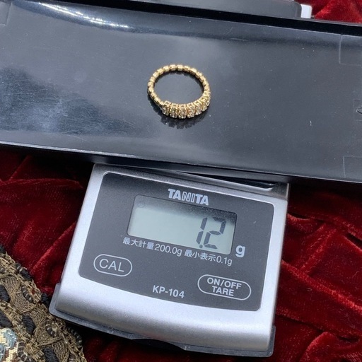 K18 ダイヤモンド　伸縮リング　1.2g 0.55ct