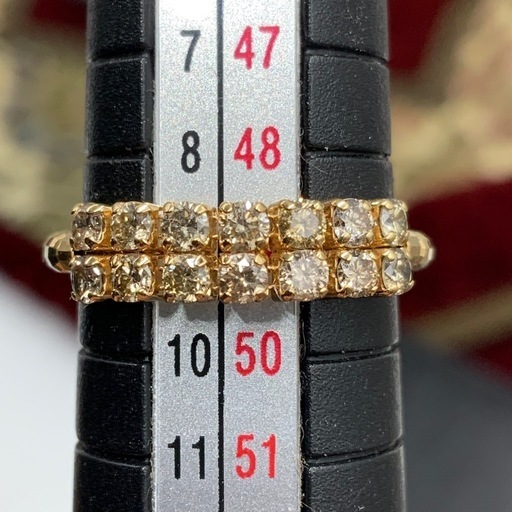 K18 ダイヤモンド　伸縮リング　1.2g 0.55ct