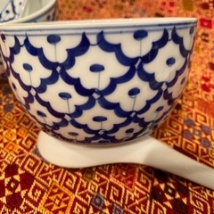 タイのパイナップル柄皿&レンゲ4点の画像