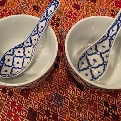 タイのパイナップル柄皿&レンゲ4点の画像