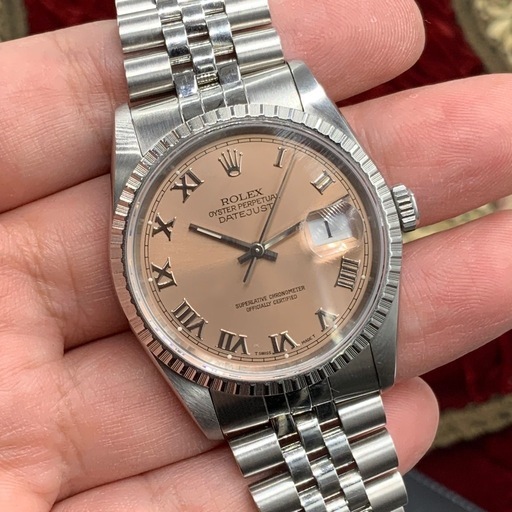 ロレックス　ROLEX 16220 デイトジャスト ピンクローマン　X番