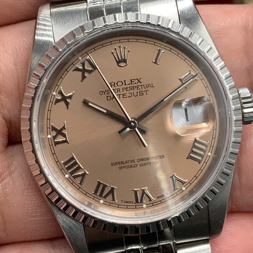 ロレックス　ROLEX 16220 デイトジャスト ピンクローマン　X番