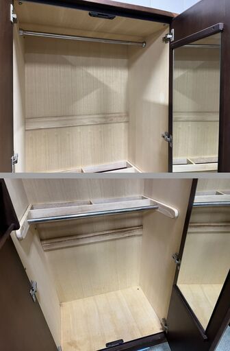 木製 大型 ワードローブ 洋服タンス 幅130cm×奥行58cm×高さ196cm (リユース店・ユーコン) 東大阪の収納家具《タンス 、衣類収納》の中古あげます・譲ります｜ジモティーで不用品の処分