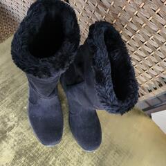 女性、ボア付き、ブーツ、黒、の画像