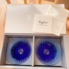 【新品未使用】sghr スガハラ ペアグラス グラデーション ブルーの画像