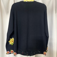 古着 ビンテージ 90s レトロ 花柄 刺繍 カーディガンの画像