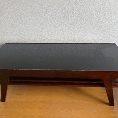 オシャレ レトロ ガラステーブル テーブル収納棚付き