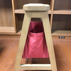 天然木スツール収納付の画像