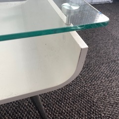 中古品】 Ｗ2100会議テーブル ＜ガラス＞