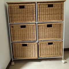 籐の引き出し6段