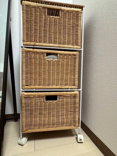 決まりました‼️籐の引き出し3段