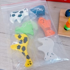 木のおもちゃ　ベビー　エドインター　アニマルビーズバスの画像