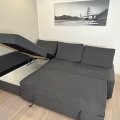 IKEA  L字型ソファ ダークグレーの画像