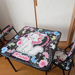 折りたたみテーブルとイス3点セット