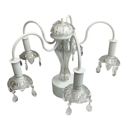 【1000円】照明 中古 IKEA イケア FYRTIO フッティオシャンデリア  5アーム ホワイト 直接お取引のみ