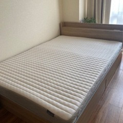 ダブルベット+マットレス (☆あかくま☆) 千葉のベッド《ダブルベッド》の中古あげます・譲ります｜ジモティーで不用品の処分
