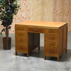 ≪zyt1881≫ ヴィンテージ家具 両袖机 幅42インチ(幅1...