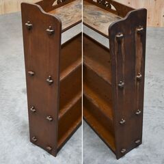 収納棚　棚　本棚　木製　古道具　古家具　ビンテージ　アンティーク　レトロ ヤ取3/22終了】≪zyt1882ジ≫ ヴィンテージ家具 くさびの本棚 4段