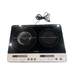 IHクッキングヒーター ブラック IHK-W1S-B [2口 /100V] IRIS OHYAMA｜アイリスオーヤマ 通販 | ビックカメラ.com