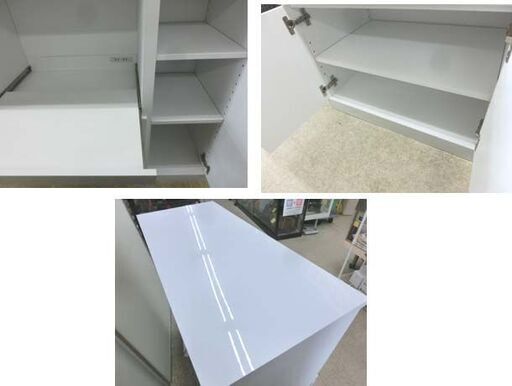 キッチンシリーズ Face ミドルレンジボード ホワイト アンティーク シンプル おしゃれ 大型レンジ 食器棚 キッチンボード キッチンキャビネット  代引不可