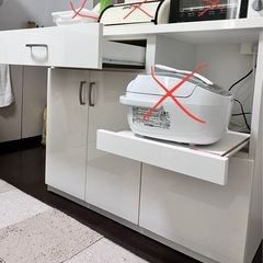 レンジ台 完成品［NEWシルバーウインド］レンジボード 幅 57cm 引き出し 家電収納 隠せる 隠す ラック キッチンボード キッチン収納 おしゃれ  棚 国産 日本製 モダン ホワイト シルバー 白