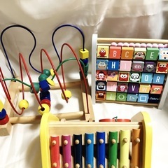 知育玩具 木製 幼児知育玩具 楽器 木のおもちゃ おもちゃ　3点セット