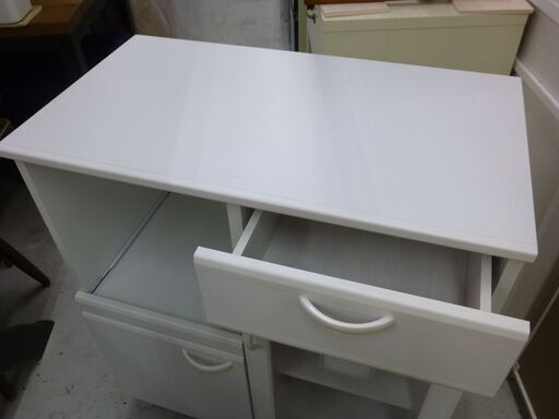 レンジ台 ホワイト キャスター付き moco キャスター付きレンジ台