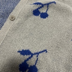 さくらんぼ グレー カーディガン 厚手 冬の画像