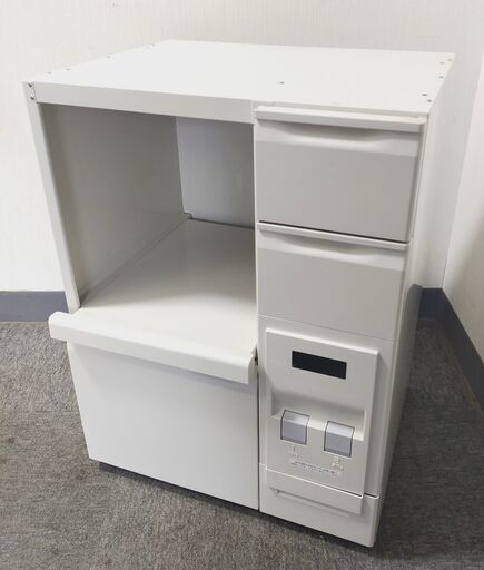 △ DCM レンジ置き台 米びつ付きレンジ台 DCM-F406 上無し下のみ 汚れ有り 現状渡し (株式会社コローレ)  中間の収納家具《食器棚、キッチン収納》の中古あげます・譲ります｜ジモティーで不用品の処分