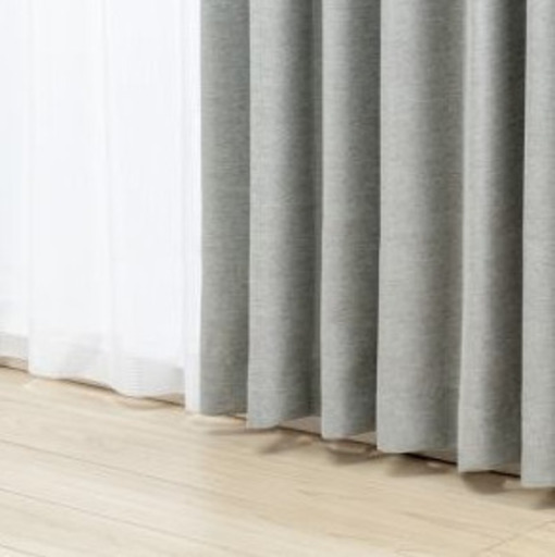 カーテン　新品　遮光3級 形状記憶 ミラー加工 フラット 100x178cm グレー