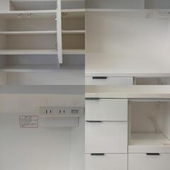 ヤ取終了10/12】≪zyt1646ジ≫ nitori/ニトリ キッチンカウンター 食器棚 アルミナ2 100CT WH 幅100cm 2018年製造  一人暮らし/シンプル/中古家具/宮城県仙台市 60831-03 - 食器棚、キッチン収納