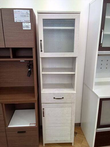 ☆ジモティ割あり☆ 食器棚 ホワイト H180×D30×W45 クリーニング済み TK4264 (リユースサカイつくば)  水海道の収納家具《食器棚、キッチン収納》の中古あげます・譲ります｜ジモティーで不用品の処分