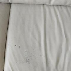 合皮３人掛けソファ   ベージュの画像