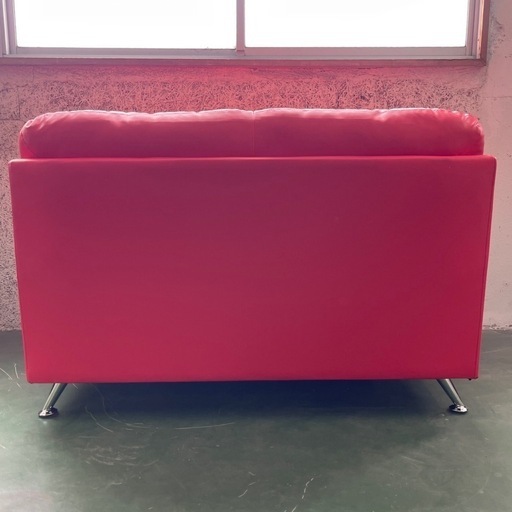 値下げ　2人掛けソファ　リビンズグループ　ソファーセリート　赤　ポケットコイル仕様　赤　張地PVC