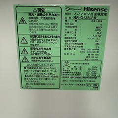 鏡面‼️冷蔵庫 Hisense 21年製 134l 配送3000~の画像