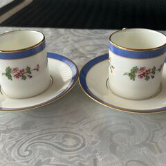 ティファニー/Tiffany Floral 　デミタスカップ＆ソーサー　ペア　未使用ですの画像