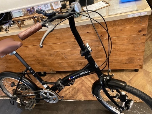【前後タイヤ・チューブ新品！】6段変速　20インチ折りたたみ自転車　ブラック