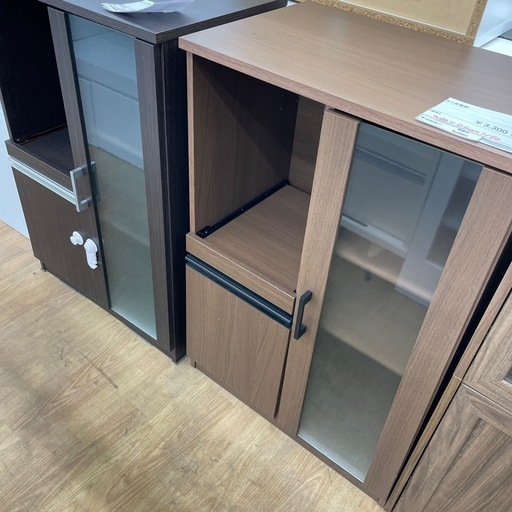 ☆ジモティ割あり☆ 食器棚 ベージュ 早かっ W90.5×D43×H182.5