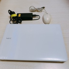 ノートパソコン NEC Lavie ホワイト マウス付 の画像
