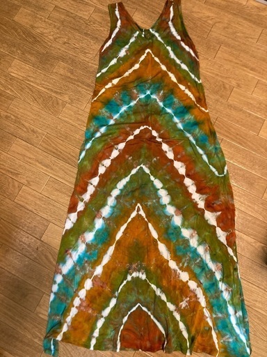 100% Handmade psydyeタイダイタノースリーブワンピース新品