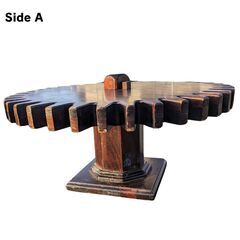 【アメリカンヴィンテージ】　回転式 歯車型 ウッドテーブル　【カフェ・アンティーク】の画像