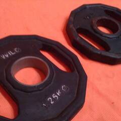 【引き取り限定】訳あり①枚含む■WILD FIT■1.25ｋｇ■50ｍｍ■オリンピックプレート■3穴■ラバー■バーベル■筋トレ■ワイルドフィット■配送不可の画像