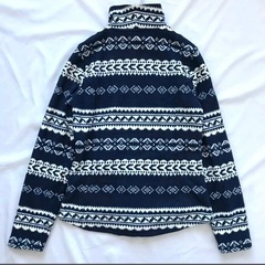 nautica ジップアップ ノルディック柄 ボアブルゾン ジャケット Sの画像