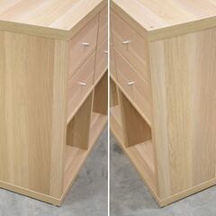 【2/19受渡完了】≪zyt1890ジ限≫ 美品 IKEA/イケア シェルフユニット KALLAX/カラックス 引き出し4段付き（引き出し4杯）ホワイトステインオーク調 495.729.22 中古家具/宮城県仙台市 70118-11の画像
