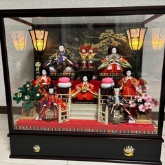 お雛様　七人飾り　ガラスケース